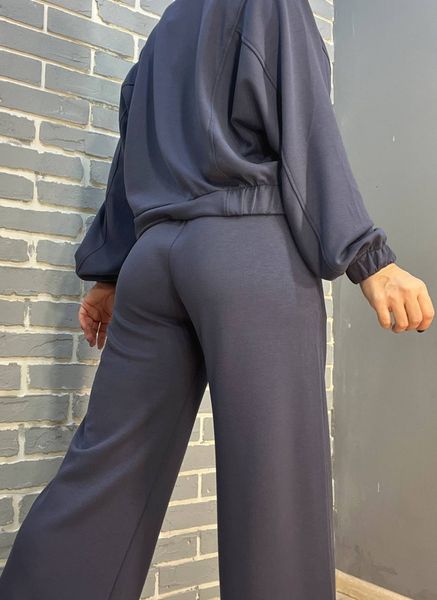 Костюм CREP 82287 ,світшот,резинка,нашивка,брюки палаццо широкі від бедра , тканина "OYSHO" 100% коттон Туреччина 82287-2 фото