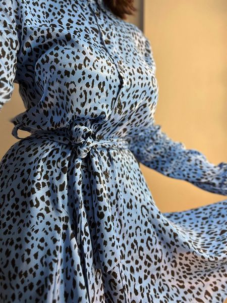 Сукня MIX RAY 4219 леопардовий принт ,коротке,гудзики,пасок  80% віскоза,20% район Туреччина 4219 фото