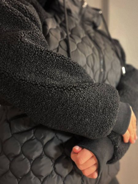Куртка DARK SNOW 2355 стегана, ркува штучне хутро з капюшоном великі розміри 100% поліестер Китай 2355-4 фото