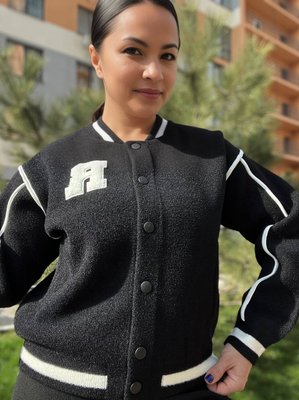 Жакет-бомбер A-N 971 на  кнопках, з кишенями,літера "R" вовна альпаки Китай 971 фото