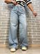 Джинси I 8 DENIM 51896 BAGGY jeans резинка,напис блакитний, широкі від бедра 100% коттон Туреччина 51896-5 фото 1