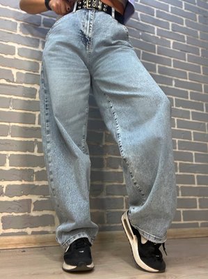 Джинси LIUZIN 1354 SKATER jeans ,широкі від бедра, чорний ремінь, косі кішені 100% коттон Туреччина 1354-1 фото