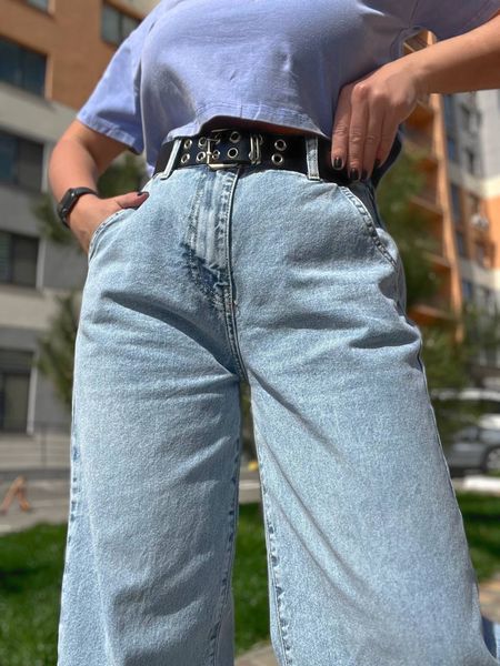Джинси LIUZIN 1354 SKATER jeans ,широкі від бедра, чорний ремінь, косі кішені 100% коттон Туреччина 1354-6 фото