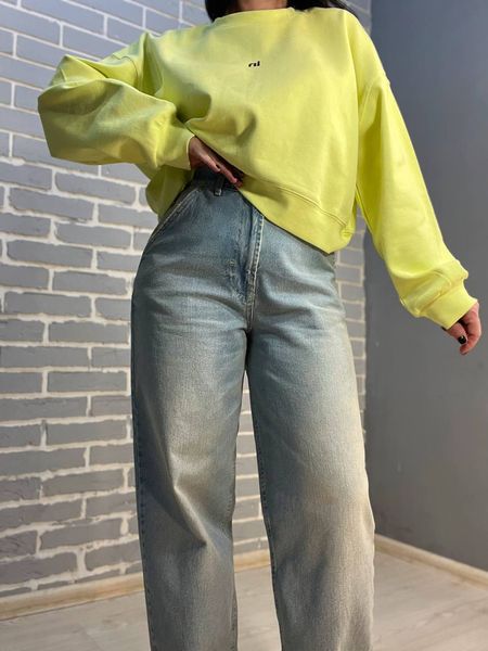 Джинси IT'S BASIC 3097 SKATER jeans ,широкі,косий карман блакитно-пісочний колір 100% коттон Туреччина 3097-2 фото