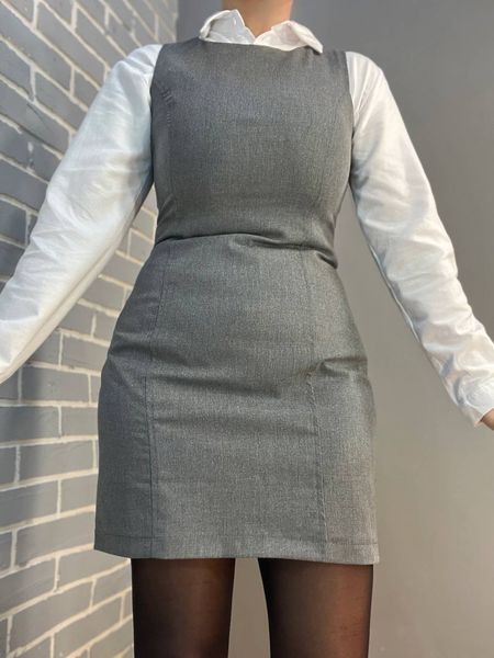 Сукня MIX RAY 4473 сарафан,короткий,з виточками, класичний в офіс 85% віскоза,15% поліестр Туреччина 4473-2 фото