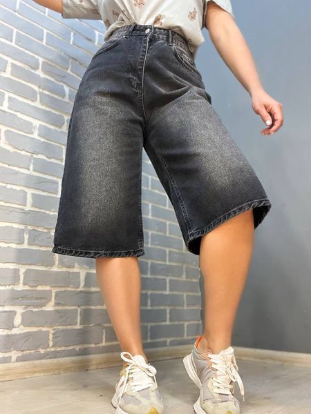 Шорти джинс ITS’BASIC 4058 бермуди, довгі чорні 100% коттон Туреччина 4058 фото