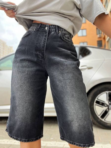 Шорти джинс ITS’BASIC 4058 бермуди, довгі чорні 100% коттон Туреччина 4058-2 фото