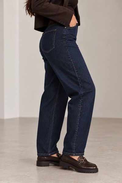 Джинси жіночі Vanver D-2125 baggy mom банани стрейчеві темно-сині D-2125 фото