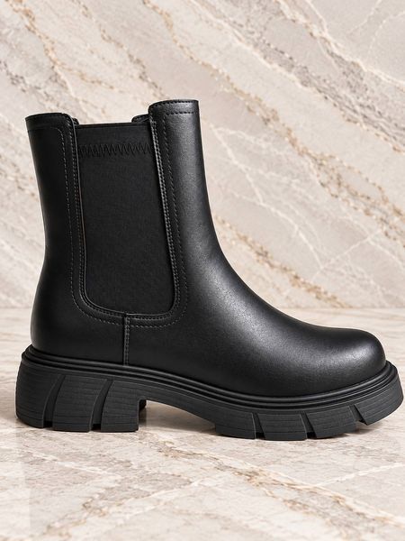Ботинки женские Meideli K-1607 челси кожаные на меху с молнией черные K-1607 фото