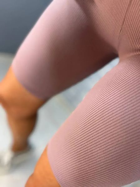 Шорты женские LADY HUREM 2265 велосипедки в рубчик широкий утягивающий пояс пудра 2265 фото