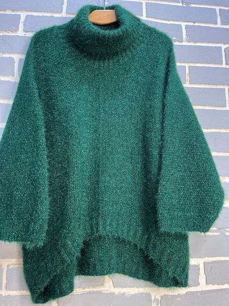 Свитер женский MY FASHION 3267 паутинка оверсайз широкий воротник хомут удлиненный 3267 фото