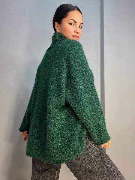 Свитер женский MY FASHION 3267 паутинка оверсайз широкий воротник хомут удлиненный 3267 фото