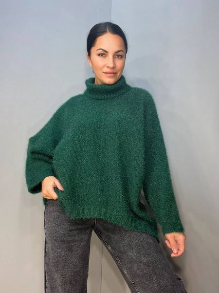 Свитер женский MY FASHION 3267 паутинка оверсайз широкий воротник хомут удлиненный 3267 фото