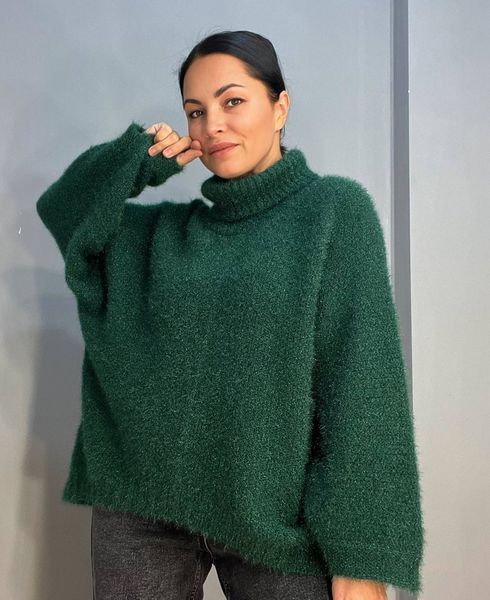 Свитер женский MY FASHION 3267 паутинка оверсайз широкий воротник хомут удлиненный 3267 фото