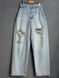 Джинсы женские Its Basic 2952-1-12 skater jeans широкие рваные голубые 2952-1-12 фото 6
