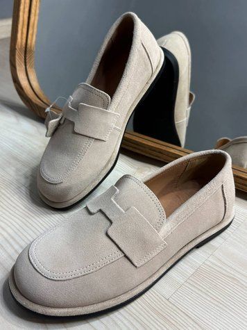 Туфли женские Hengji 560-5 замшевые лоферы бежевые 560-5 фото