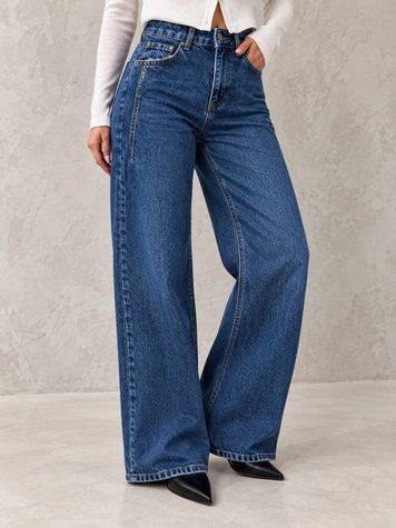 Джинси жіночі It&rsquo;s Basic 2499-2W6-5 Wide Leg з високою талією та виточками сині 2499-2W6-5 фото