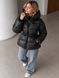 Куртка жіноча Lady Yep 30390 пуффер з капюшоном та затяжкою на талії чорна 30390 фото 5