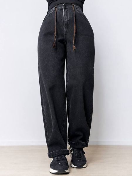 Джинсы женские Vanver 82219 Mom Baggy бананы на резинке стрейчевые черные 82219 фото