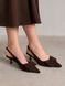 Туфлі жіночі Meideli 2051-13 slingback човники з бантом на підборах коричневі 2051-13 фото 6