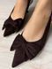 Туфлі жіночі Meideli 2051-13 slingback човники з бантом на підборах коричневі 2051-13 фото 3