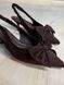 Туфлі жіночі Meideli 2051-13 slingback човники з бантом на підборах коричневі 2051-13 фото 2
