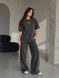 Женский костюм Coast Moda 4232 вареный тай-дай брюки палаццо с футболкой оверсайз сердце графит 4232 фото 1