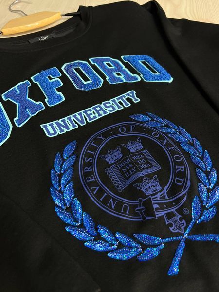 Свитшот женский LSK 6011 удлиненный оверсайз туника с вышивкой Oxford 6011 фото