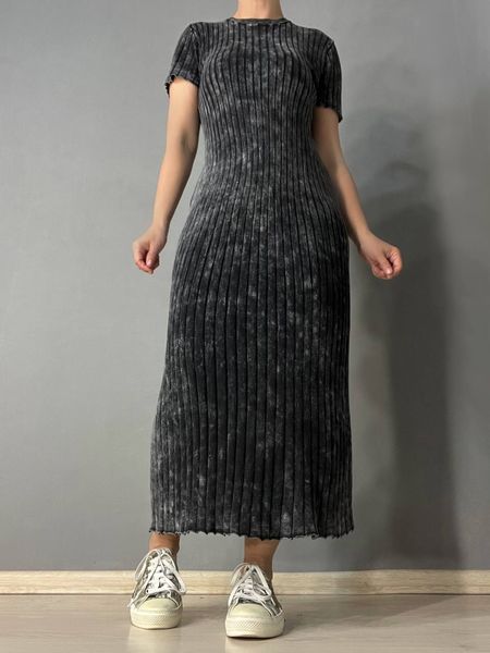 Сукня жіноча Fashion 3042 довга трапеція трикотажна в рубчик 3042 фото