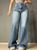 Джинсы женские Mikaletta 13475 WIDE LEG jeans палаццо широкие большие размеры светло синие 13475 фото