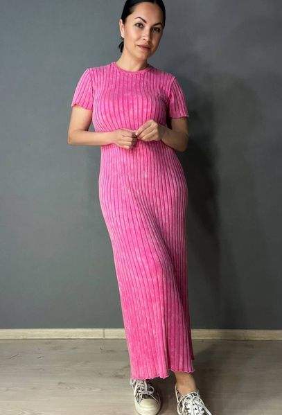 Платье женское Fashion 3042 длинное трапеция трикотажное в рубчик 3042 фото