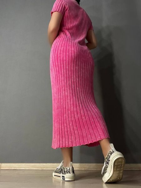 Платье женское Fashion 3042 длинное трапеция трикотажное в рубчик 3042 фото