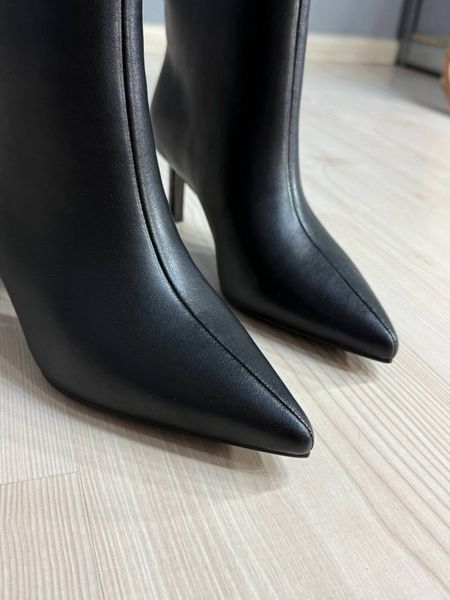 Сапоги женские Hoseily M-159-51 ботильоны кожаные утепленные на шпильке черные M-159-51 фото