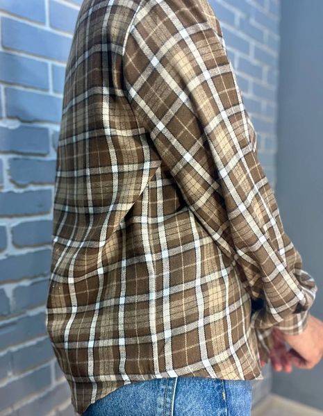 Сорочка жіноча Ariadna 8051 картата оверсайз байкова one size 8051 фото