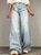 Джинси жіночі Its Basic 3805 MEGA BAGGY jeans трендові шви широкі кльош косі кишені довгі блакитні 3805 фото