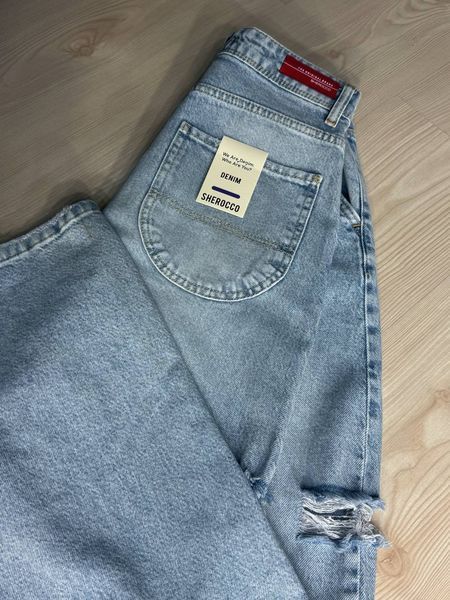 Джинсы женские Sherocco 288 skater balloon baggy бананы рваные голубые 288 фото