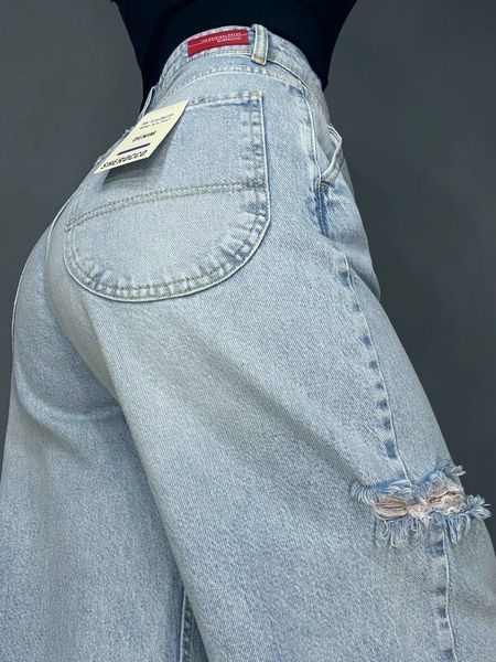 Джинсы женские Sherocco 288 skater balloon baggy бананы рваные голубые 288 фото