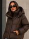 Куртка жіноча Lady Yep 10005 дута пуффер з капюшоном коричнева 10005 фото 7