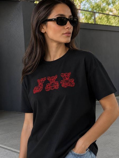Футболка жіноча Pepper&mint BX24-68 з вишивкою ведмедики чорна 24-68 фото