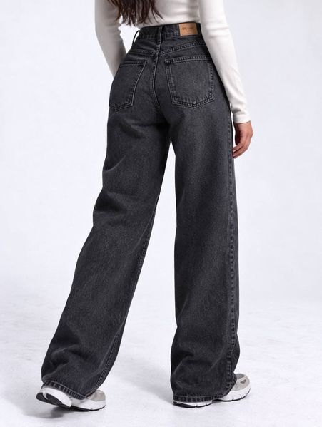 Джинси жіночі It&rsquo;s Basic 2499-2W6-1 Wide Leg з виточками на стегнах чорні 2499-2W6-1 фото