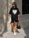 Футболка жіноча SHENG 6820 супер oversize широка з великим серцем із камінців one size чорна 6820 фото 5
