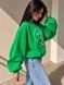 Світшот жіночий OLIVIA 2479 oversize утеплений на флісі з вишивкою one size 2479 фото 3