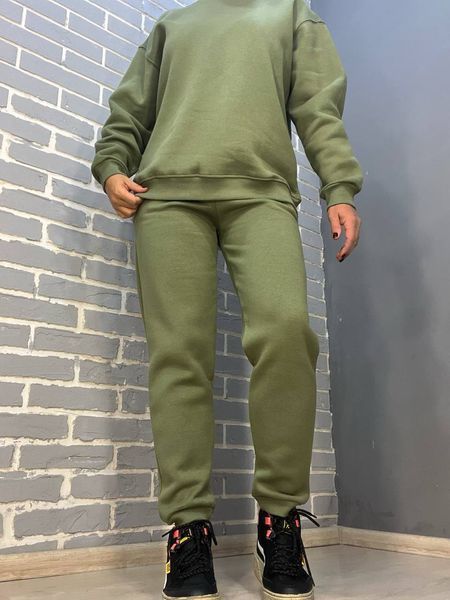 Штаны женские Pepper&mint 24-13 спортивные джоггеры резинка на талии утепленные хакі 24-13 фото