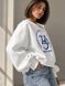 Світшот жіночий OLIVIA 2479 oversize утеплений на флісі з вишивкою one size 2479 фото 6