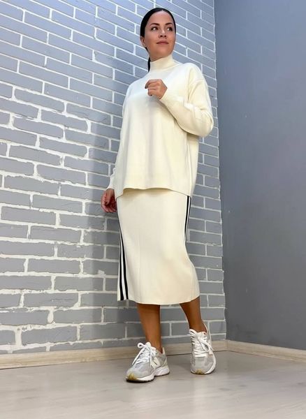 Костюм жіночий My Fashion 2024402 в&rsquo;язаний оверсайз зі спідницею молочний 2024402 фото
