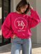 Світшот жіночий OLIVIA 2479 oversize утеплений на флісі з вишивкою one size 2479 фото