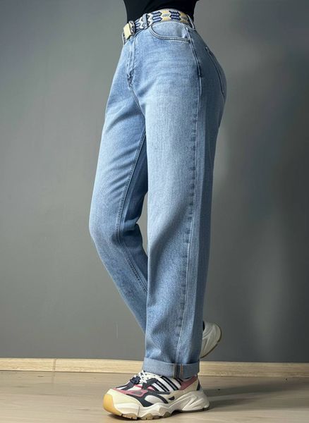 Джинси жіночі Dragon 8317 Mom Comfort Baggy з поясом стрейчеві блакитні 8317 фото