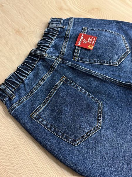 Джинсы женские Vanver 2110 Mom Jeans бананы на резинке большие размеры синие 2110 фото