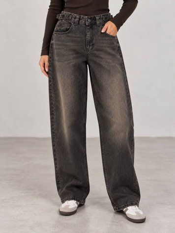 Джинсы женские It&rsquo;s Basic 2961-2W6-62 WIDE LEG baggy с регулировкой пояса коричневые 2961-2W6-62 фото