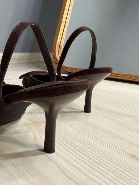 Туфлі жіночі Meideli 566-23 slingback човники з пряжкою екозамша коричневі 566-23 фото